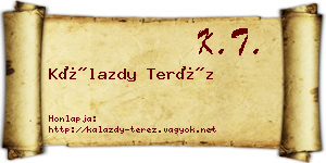 Kálazdy Teréz névjegykártya